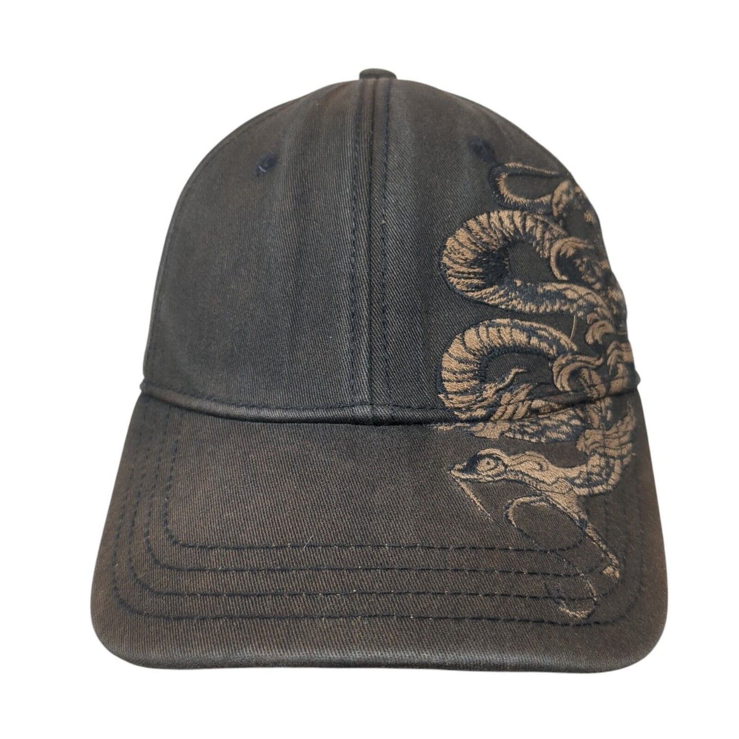 Snake Tattoo Fitted Hat Black One Size Embroidered Miami Ink 6 Panel