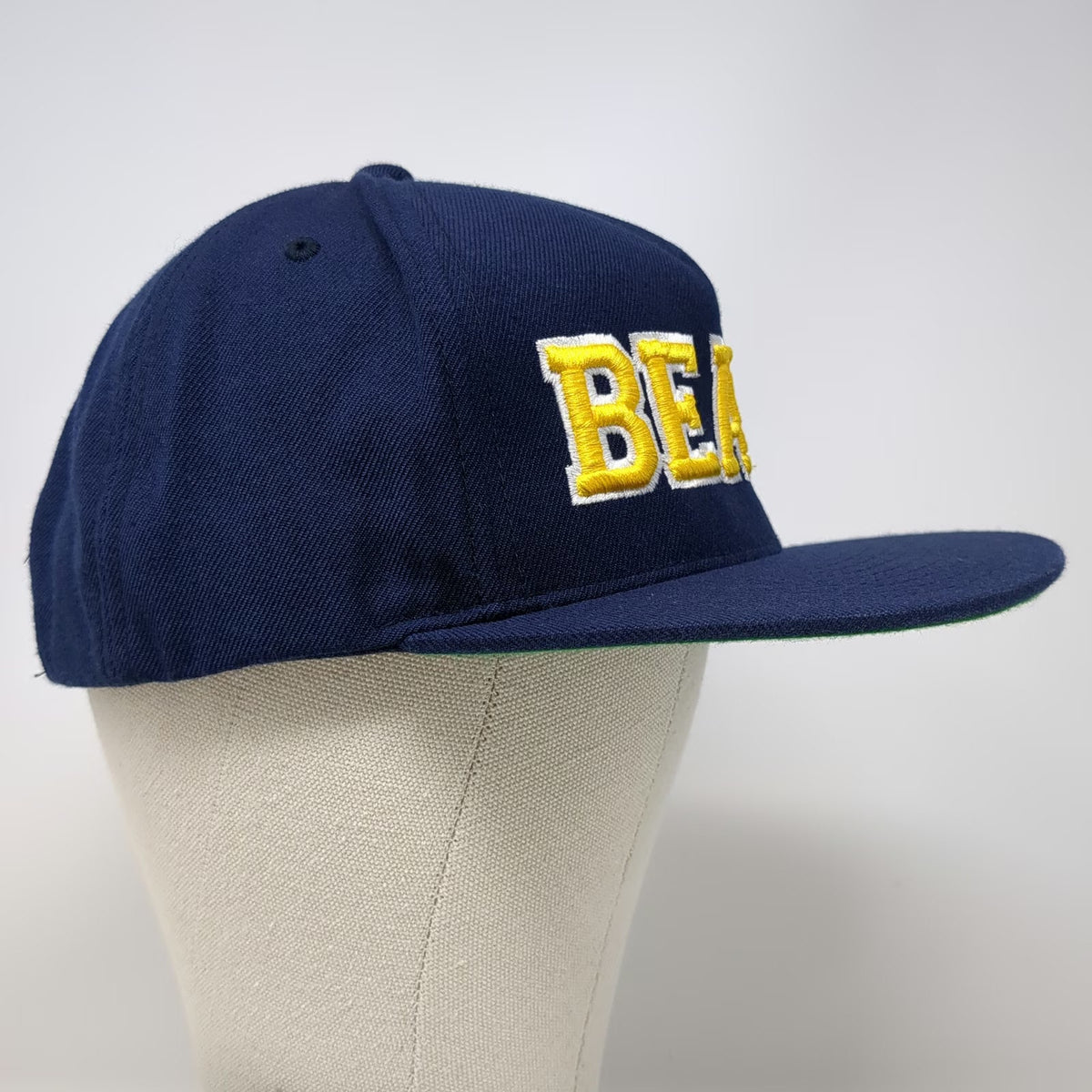 Yupoong 5 Panel Blue Yellow OSFM Snapback Flat Brim Bears Green Undervisor hat