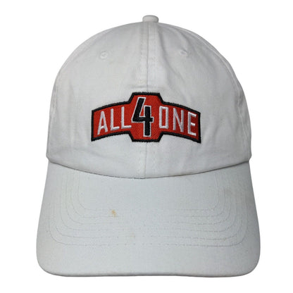 All 4 One McLane Slideback Hat White One Size Embroidered Adjustable