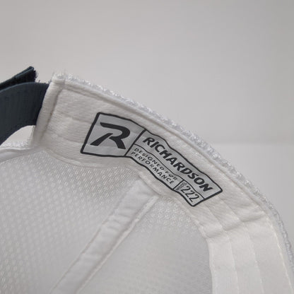 Richardson R-Active Strapback Trucker Hat Gray One Size Mesh Back Logo