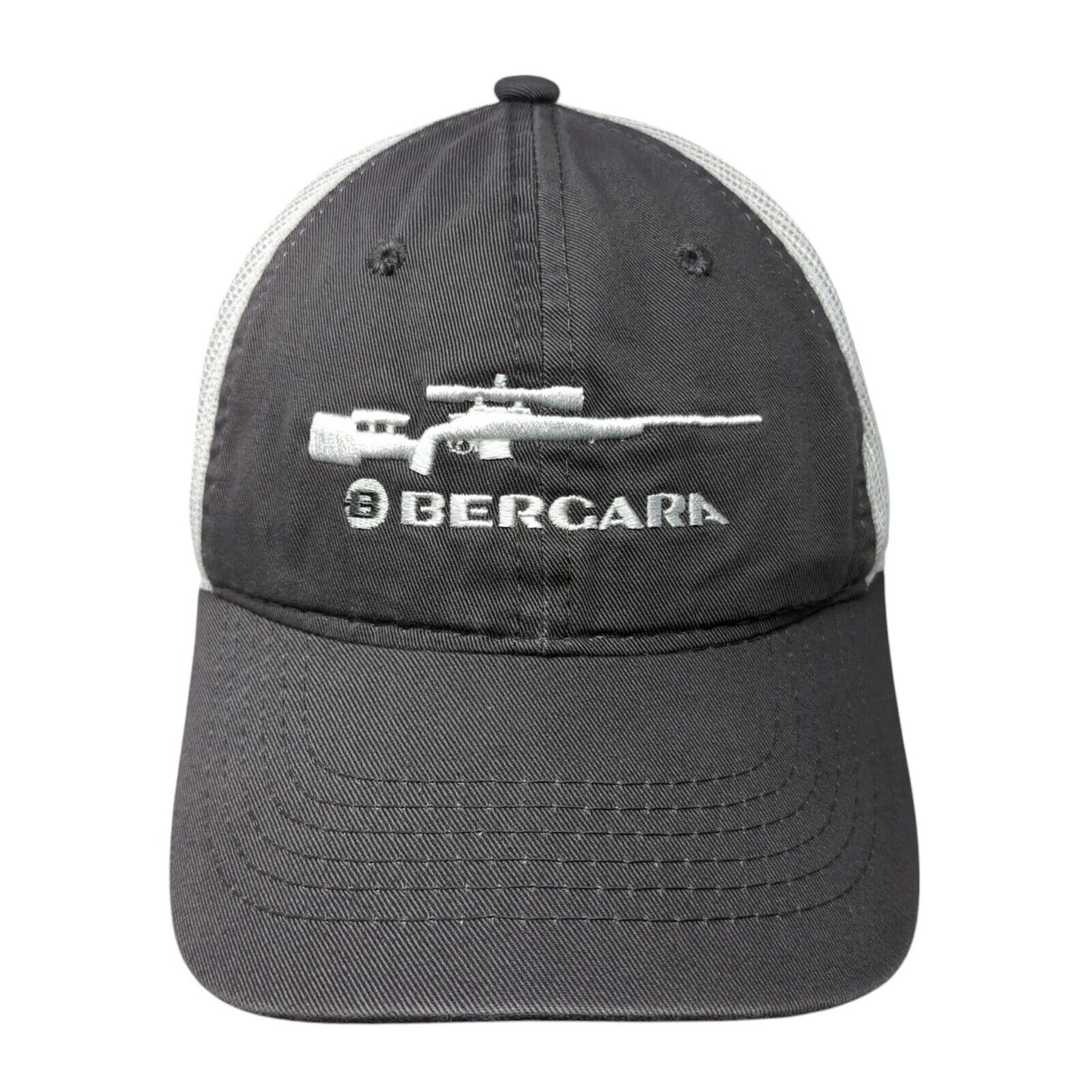 Bergara Strapback Trucker Hat Gray One Size Adjustable Embroidered Mesh Back OC