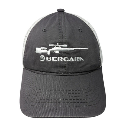 Bergara Strapback Trucker Hat Gray One Size Adjustable Embroidered Mesh Back OC
