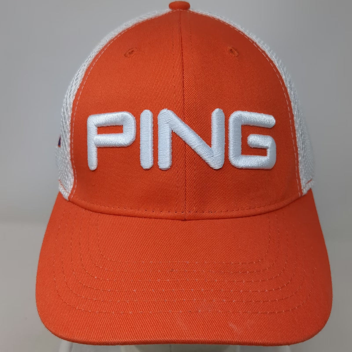 PING Baseball Cap Orange One Size Mesh Boise State Broncos Golf Hat Stretch Fit