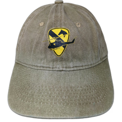 Beige Baseball Cap One Size 1st Cavalry Huey Helicopter Patch Slideback Hat
