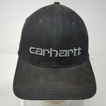 Carhartt Trucker Hat Black Gray One Size Snapback Mesh Embroidered Canvas Logo