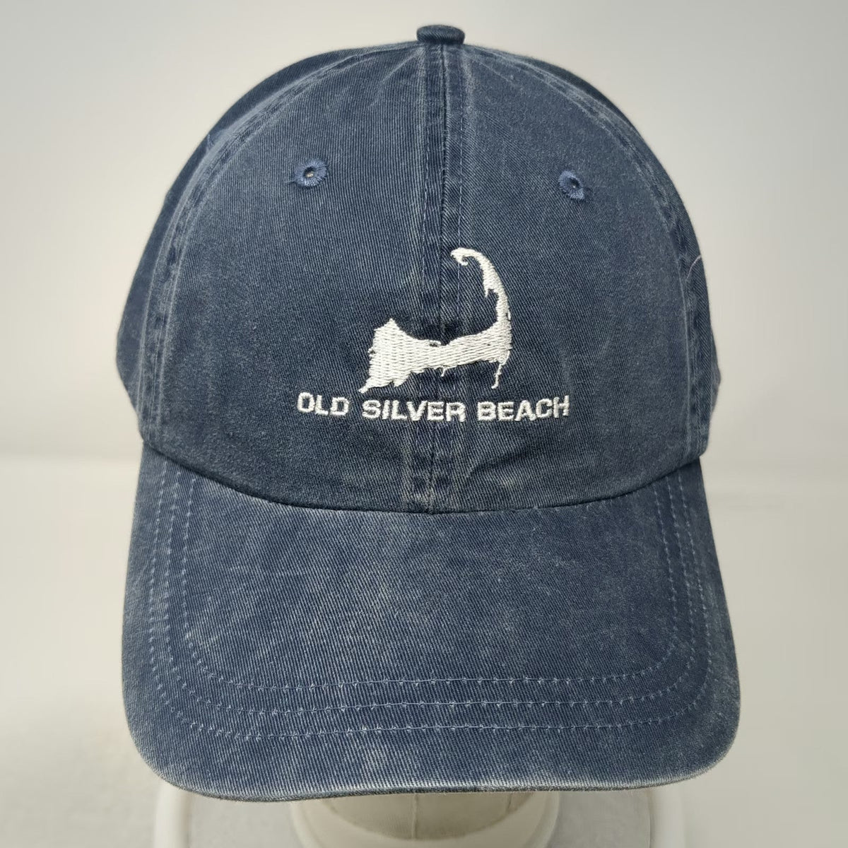 Ahead Baseball Cap Blue One Size Old Silver Beach Cape Cod Strapback Hat Cotton