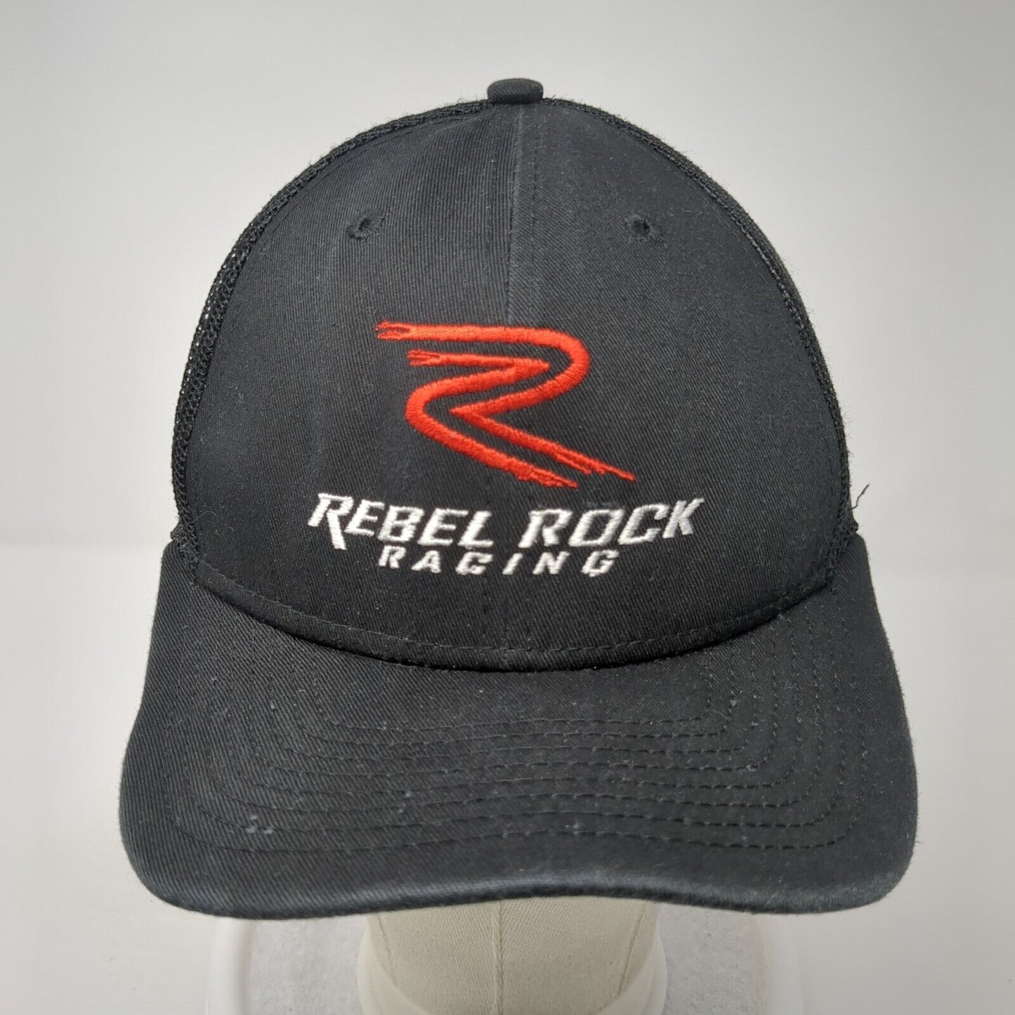 Rebel Rock Racing Snapback Trucker Hat Black One Size Solid New Era