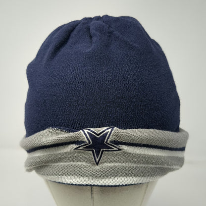 Dallas Cowboys NFL Beanie Blue Gray White One Size Reversible Striped Star Hat
