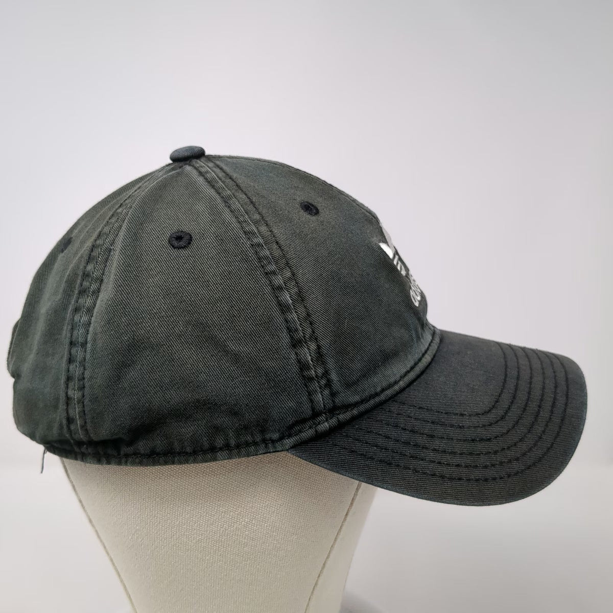 Adidas Baseball Cap Green One Size Trefoil Logo Slideback Washed Cotton Hat