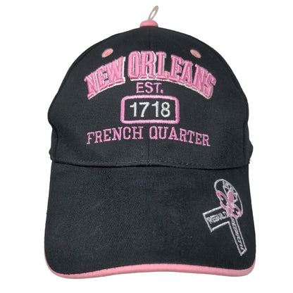 New Orleans Est. 1718 French Quarter Strapback Hat Black One Size Embroidered