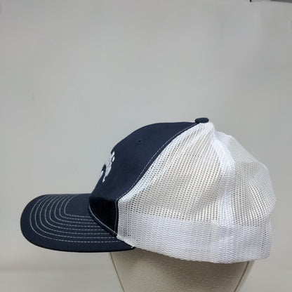 Atlantic Oil Snapback Mesh Back Trucker Hat Blue One Size Colorblock