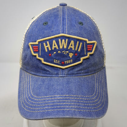 Legacy Trucker Hat Blue One Size Hawaii Map Patch Mesh Snapback Green Under