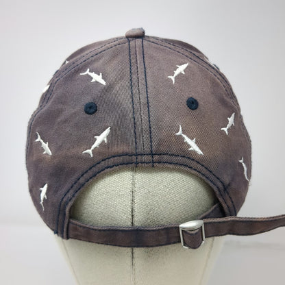 SeaWorld Baseball Cap Blue One Size Sharks Embroidered Cotton Slideback Hat