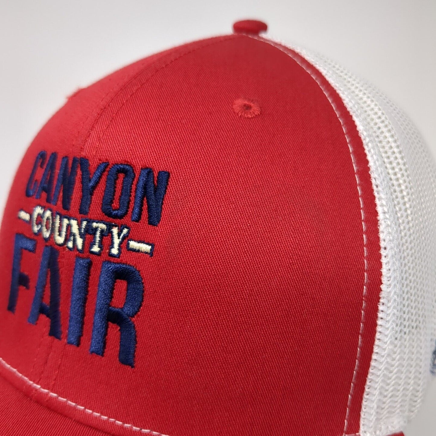 Canyon County Fair Snapback Trucker Hat Red OS Adjustable Mesh Back Richardson
