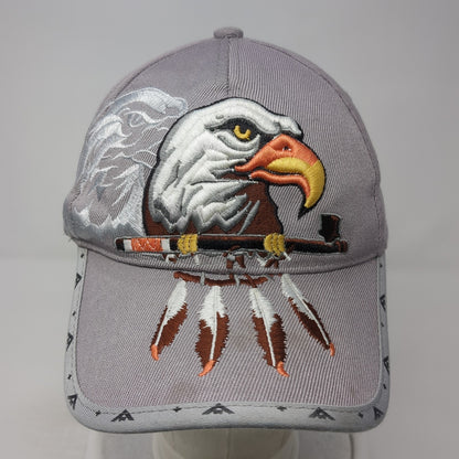 American Eagle Native Pride Baseball Cap Gray OS Adjustable Embroidered CTS