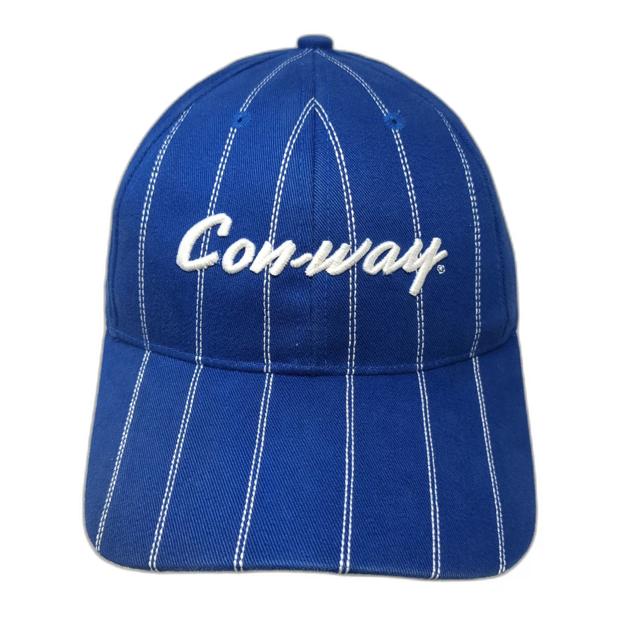 Con-way Blue Baseball Cap One Size Pinstripe Slideback Hat Embroidered Script