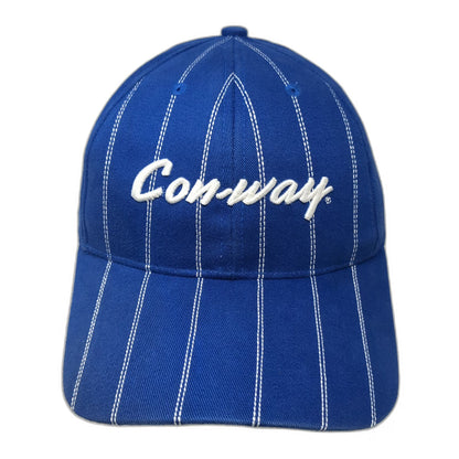 Con-way Blue Baseball Cap One Size Pinstripe Slideback Hat Embroidered Script