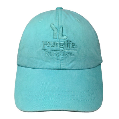 Young Life Young Lives Carolina Point Slideback Hat Blue One Size Leather Strap