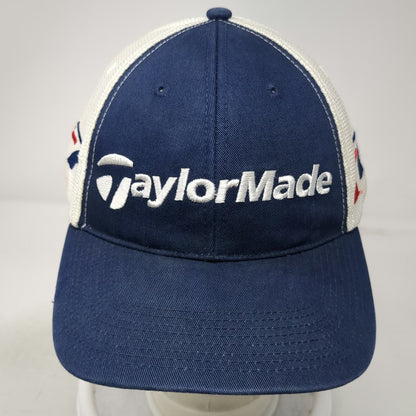 TaylorMade Trucker Hat Blue White One Size r7 Logo Mesh Strapback Golf Hat