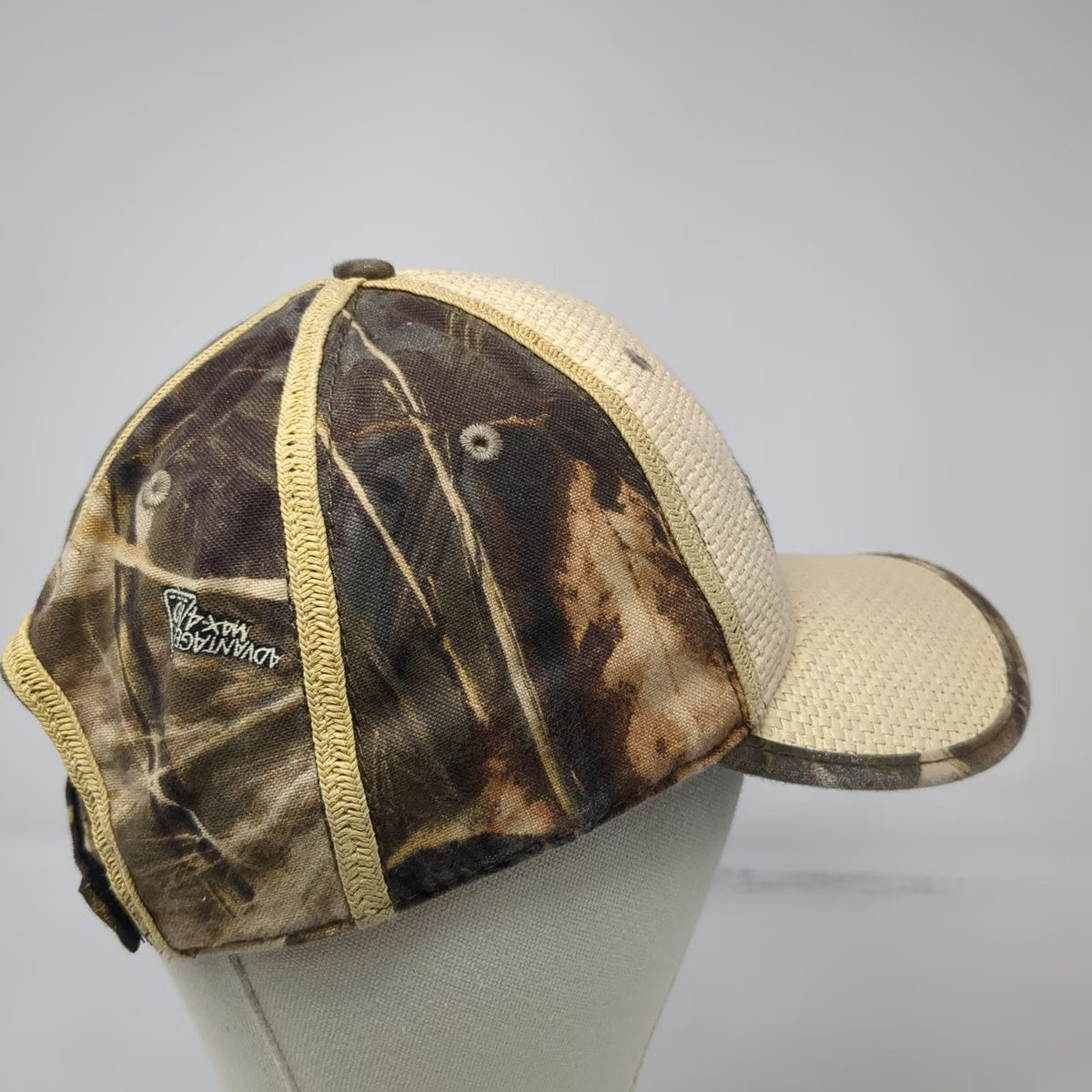 Cabela's Baseball Cap Beige Camo One Size Straw Front Strapback Hunting Hat