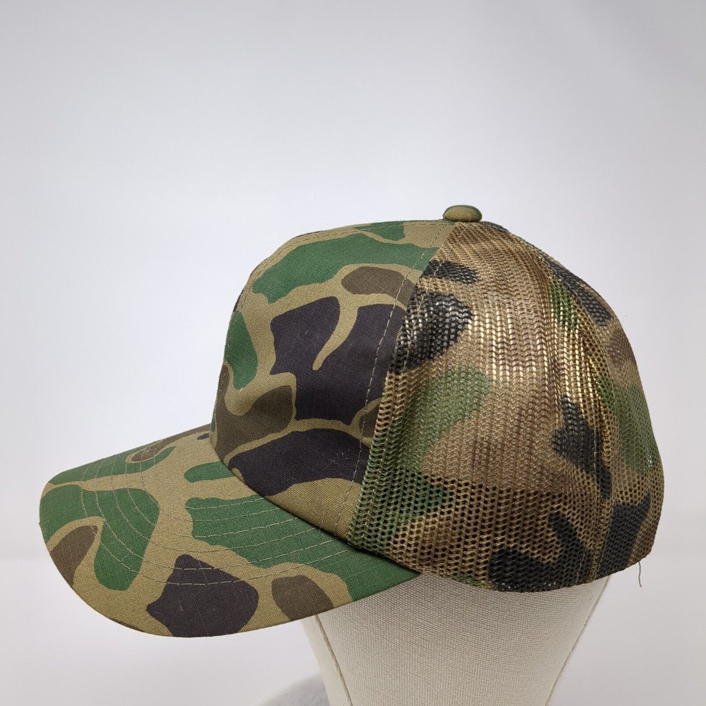 YoungAn Strapback Trucker Hat Camouflage One Size Adjustable Mesh Back Blank