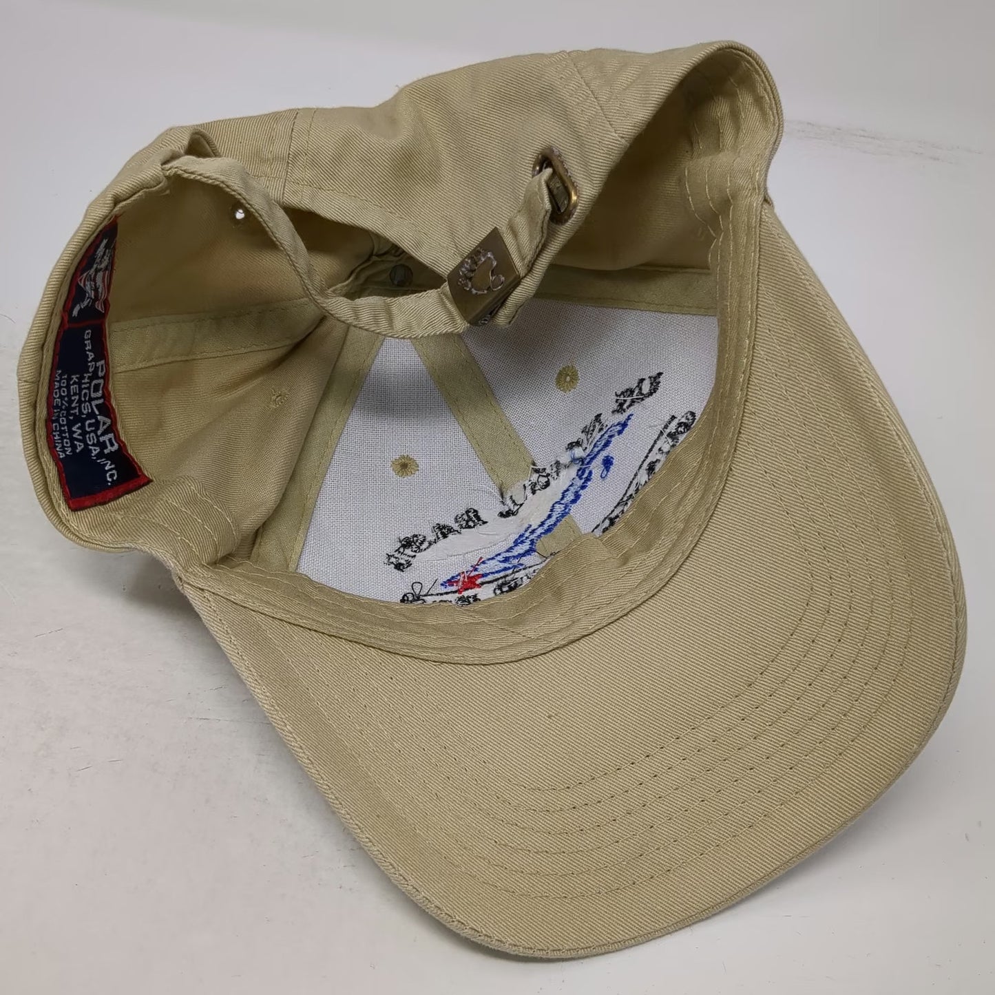 Polar Graphics US Naval Base Guantanamo Bay Cuba Beige Baseball Cap Hat Vintage