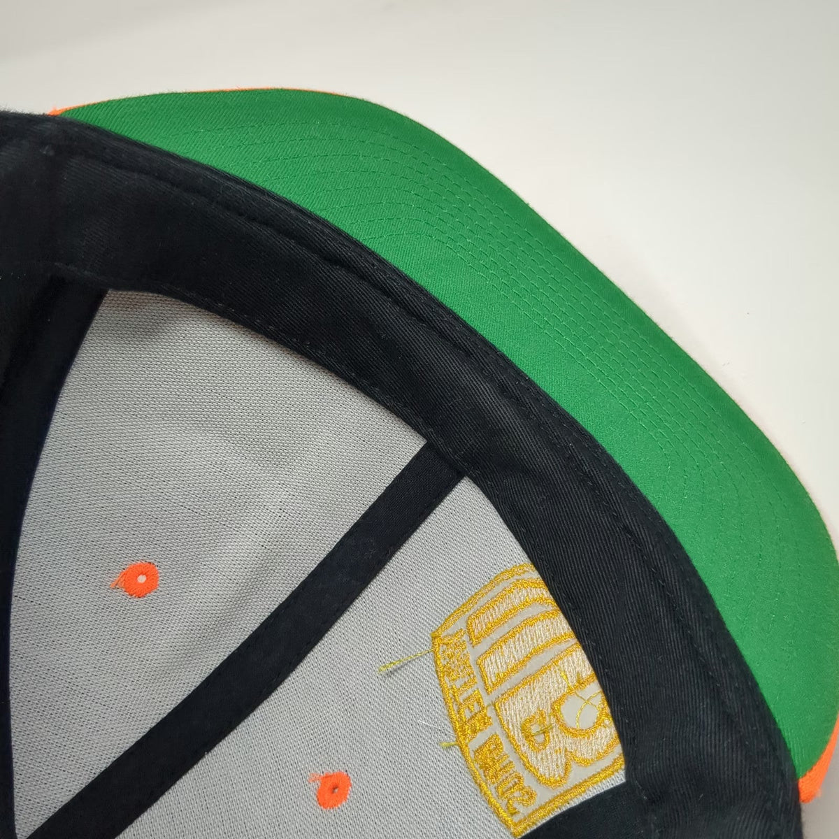 Yupoong Snapback Black Orange One Size Water Bros WB Logo Green Underbrim Hat