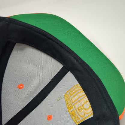 Yupoong Snapback Black Orange One Size Water Bros WB Logo Green Underbrim Hat