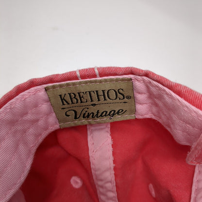 Happy Camper Strapback Hat Pink One Size Adjustable Distressed KB ETHOS Vintage