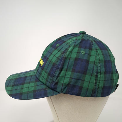 American Eagle Baseball Cap Green Blue Yellow Plaid OSFM Slideback Cotton Hat