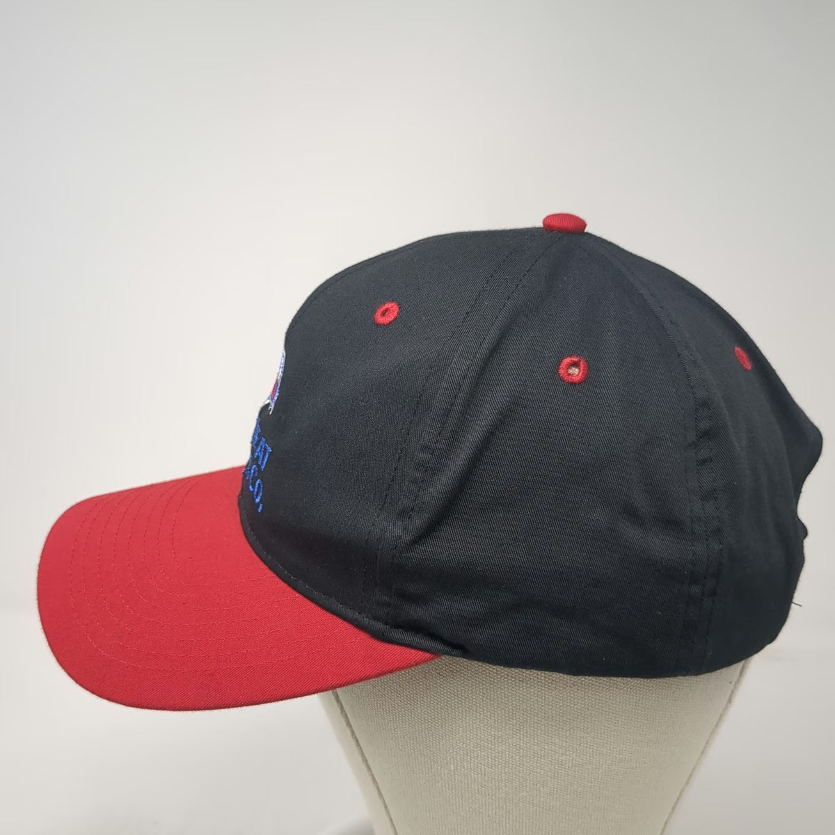 Richardson Snapback Hat Black Red Size L Gem Meat Packing Co Business Logo