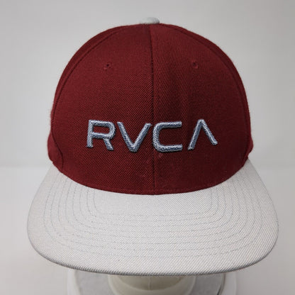 RVCA Snapback Hat Red One Size Adjustable Colorblock PM Tenore 6 Panel