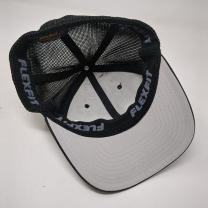 Animal Fitted Mesh Back Trucker Hat Black OSFA Solid Flexfit Yupoong