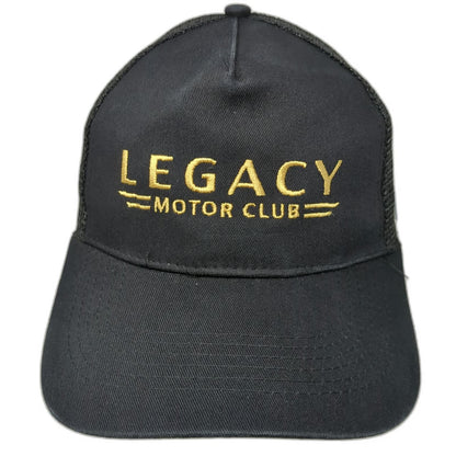 Legacy Motor Club Trucker Hat Black One Size Snapback Mesh Club Wyndham Racing