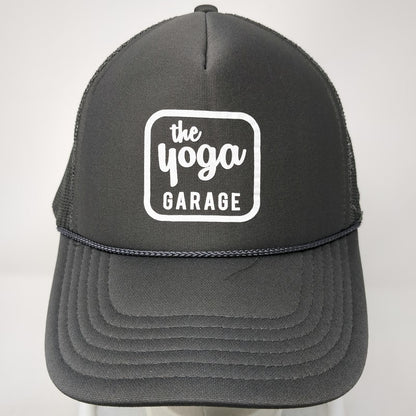 OTTO Trucker Hat Gray OSFM The Yoga Garage Logo Foam Mesh Snapback Rope Detail