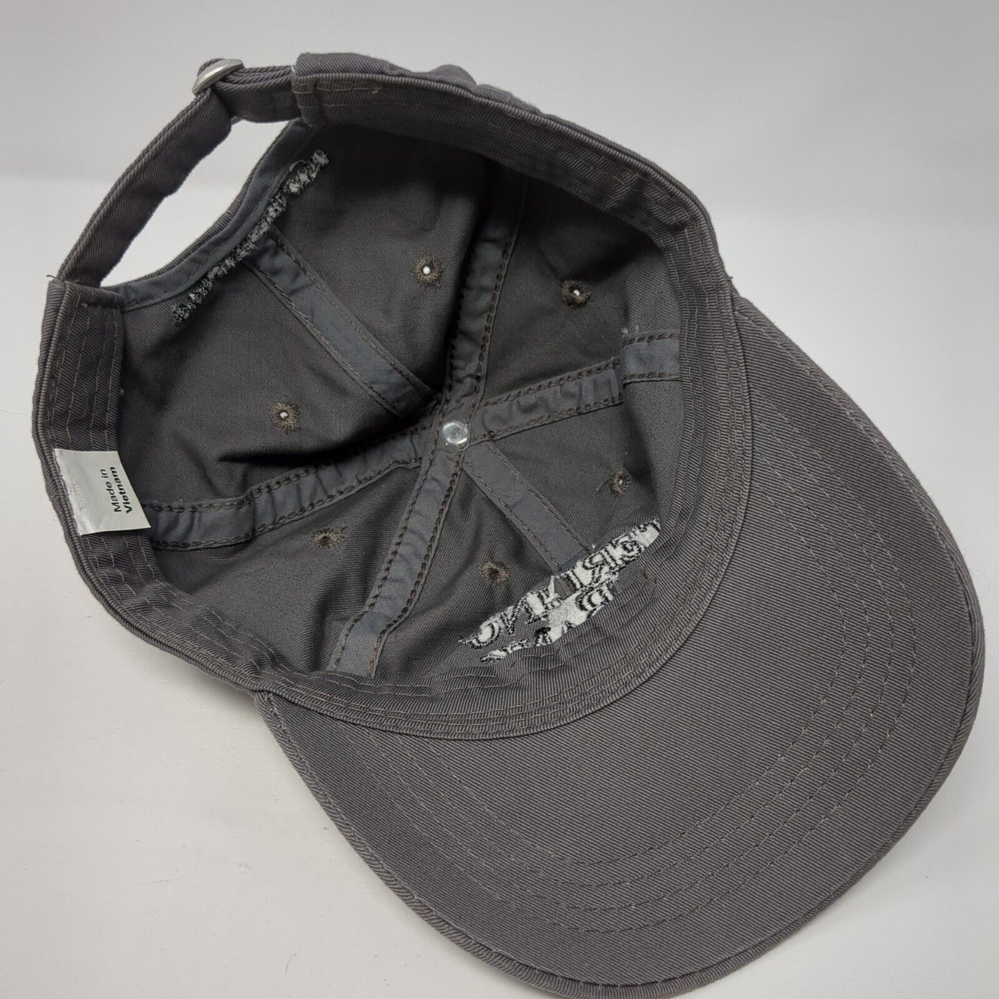 Sterling Bank Slideback Hat Gray One Size Adjustable Solid 6 Panel