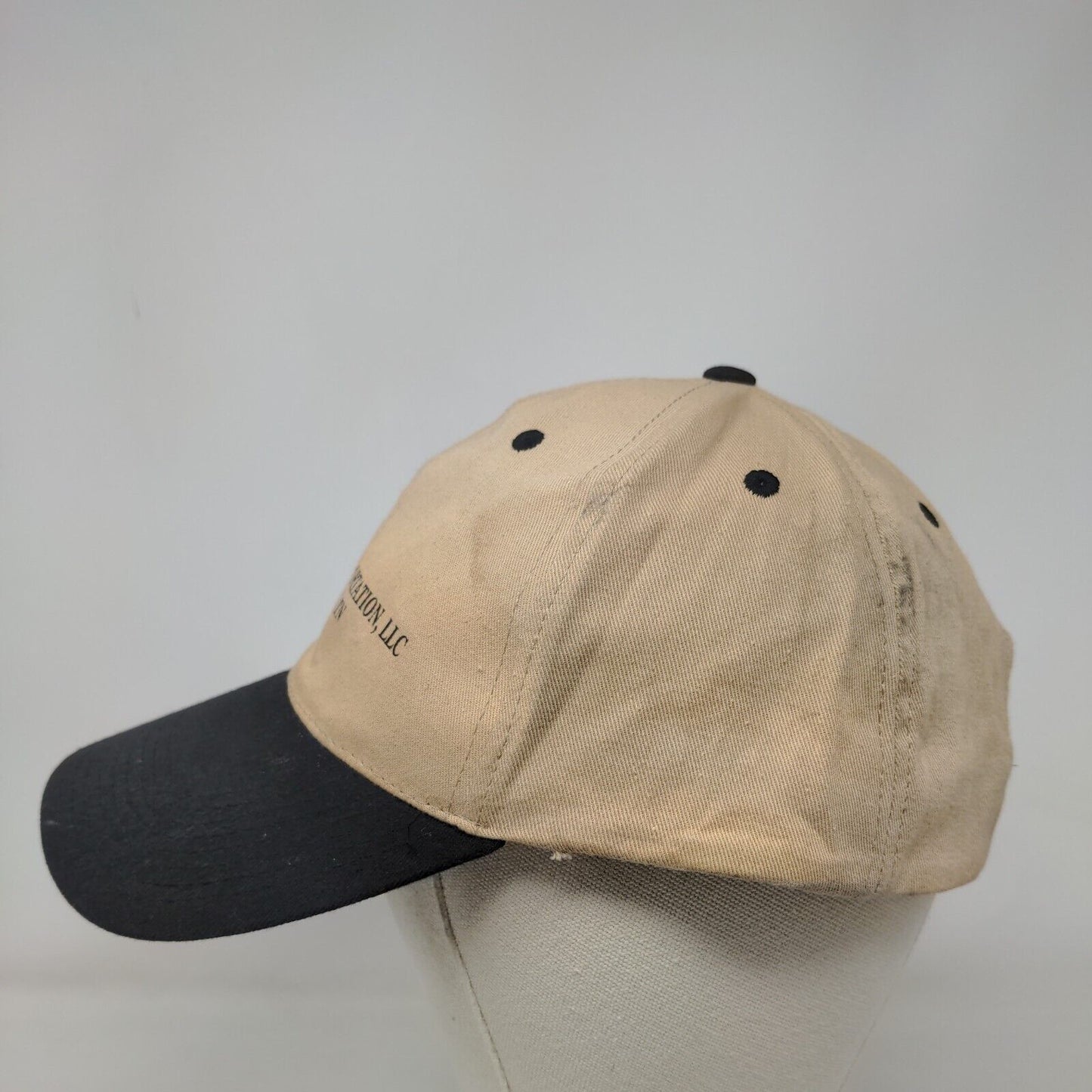 A.A. Davis Transportation LLC Strapback Hat Tan OSFA Colorblock 6 Panel