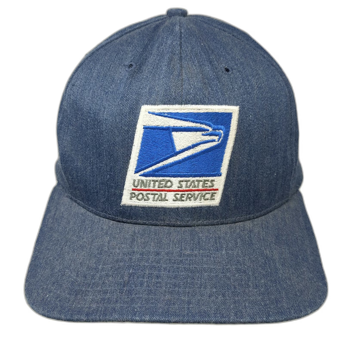 US United States Uniform Company Snapback Blue M USPS Logo Denim Hat USA Vintage