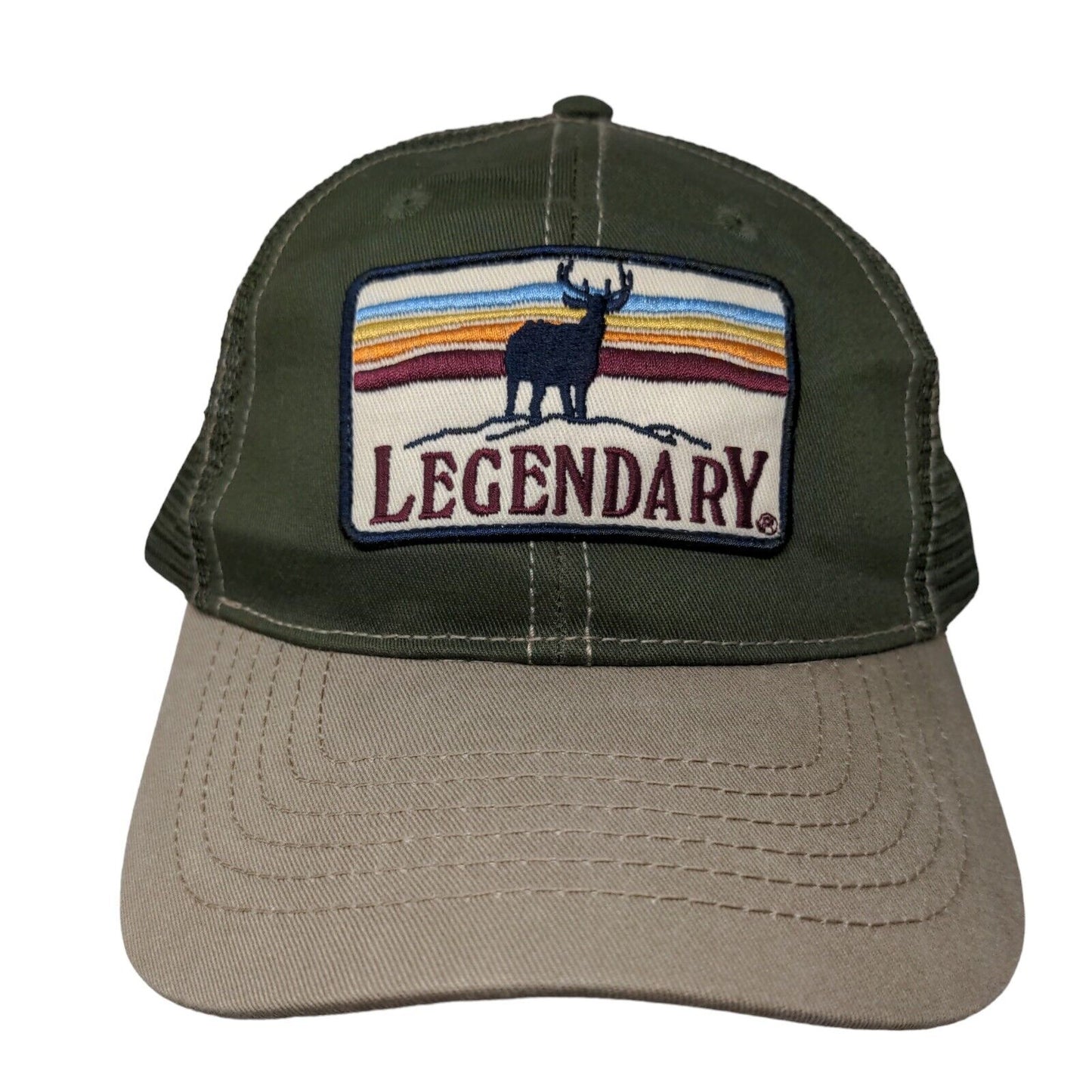 Legendary Snapback Trucker Hat Green One Size Adjustable Mesh Back Vented Holes