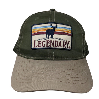 Legendary Snapback Trucker Hat Green One Size Adjustable Mesh Back Vented Holes