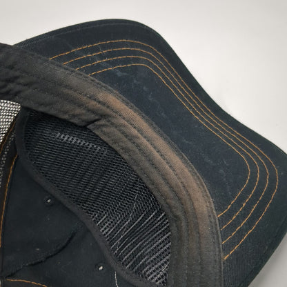 Von Dutch Trucker Hat Black One Size Skull Flames Mesh Snapback Contrast Stitch