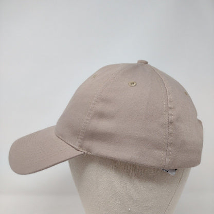 Big Custom Strapback Hat Tan One Size Adjustable Vented Holes 6 Panel Blank