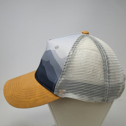 Cirque Montana Mountain Yellow Trucker Hat One Size Snapback Mesh Graphic Cap