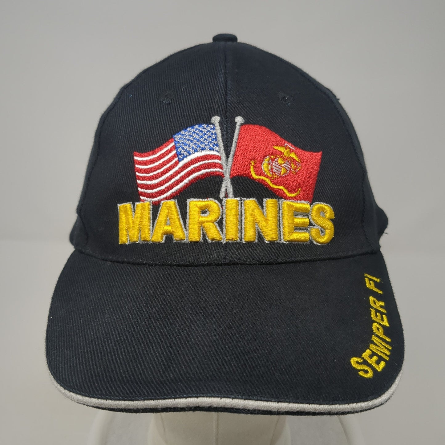 Marines Semper Fi Strapback Hat Black One Size I Fight What You Fear