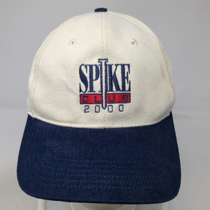 Port Authority Baseball Cap White Blue OS Spike Club 2000 Slideback Hat Vintage