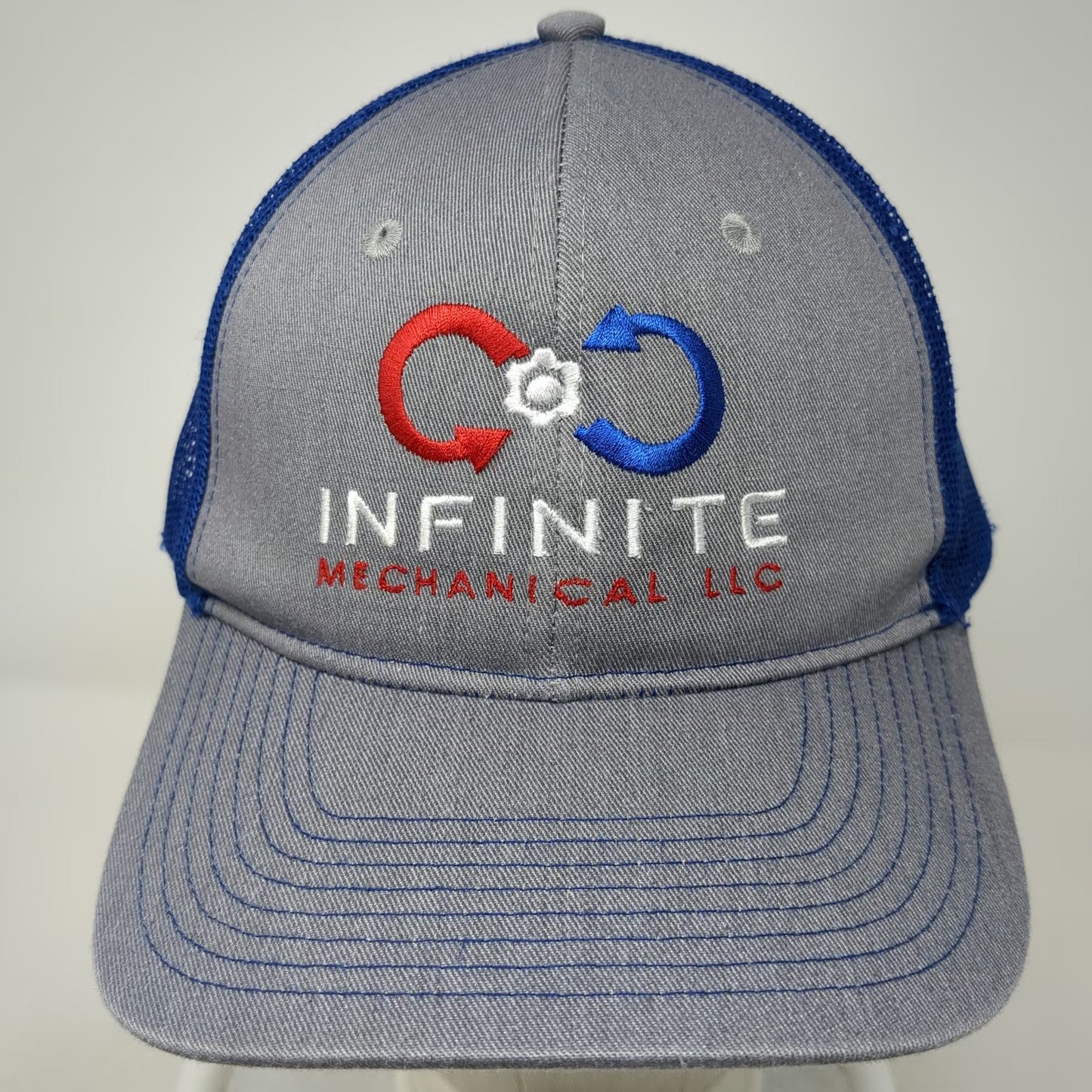 Port Authority Trucker Hat Gray Blue One Size Infinite Mechanical LLC Mesh