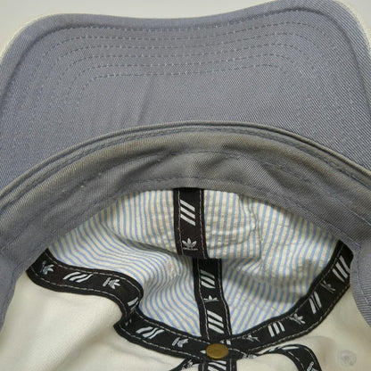 Adidas Baseball Cap White One Size Trefoil Logo Slideback Cotton Embroidered Hat