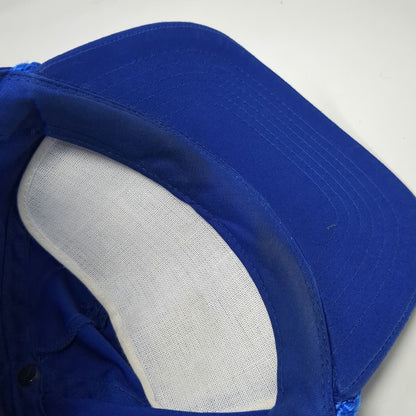 Headmaster 5 Panel Blue One Size Hat Rope Brim AIRE Graphic Logo Adjustable Cap