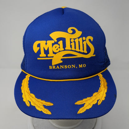 Mel Tillis Branson MO Snapback Rope Trucker Hat Blue One Size Mesh Back