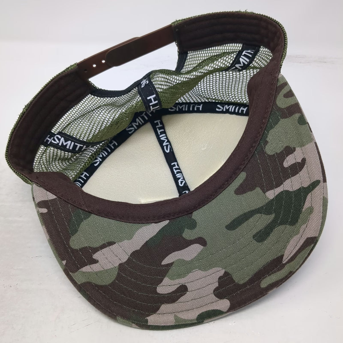 Smith Trucker Hat Green Camo One Size Mesh Back Snapback Patch Logo Graphic
